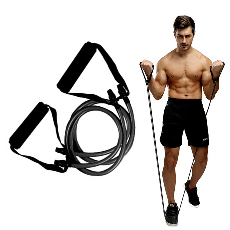 

Портативная двойная тянущаяся веревка для спортзала, домашних тренировок, тренировок, упражнений, фитнеса, оборудование для мышц, эластичн...