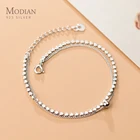 Женский браслет Modian с блестками неправильной формы, простой двухслойный браслет из стерлингового серебра 925 пробы с маленькими шариками, изящная Подарочная бижутерия