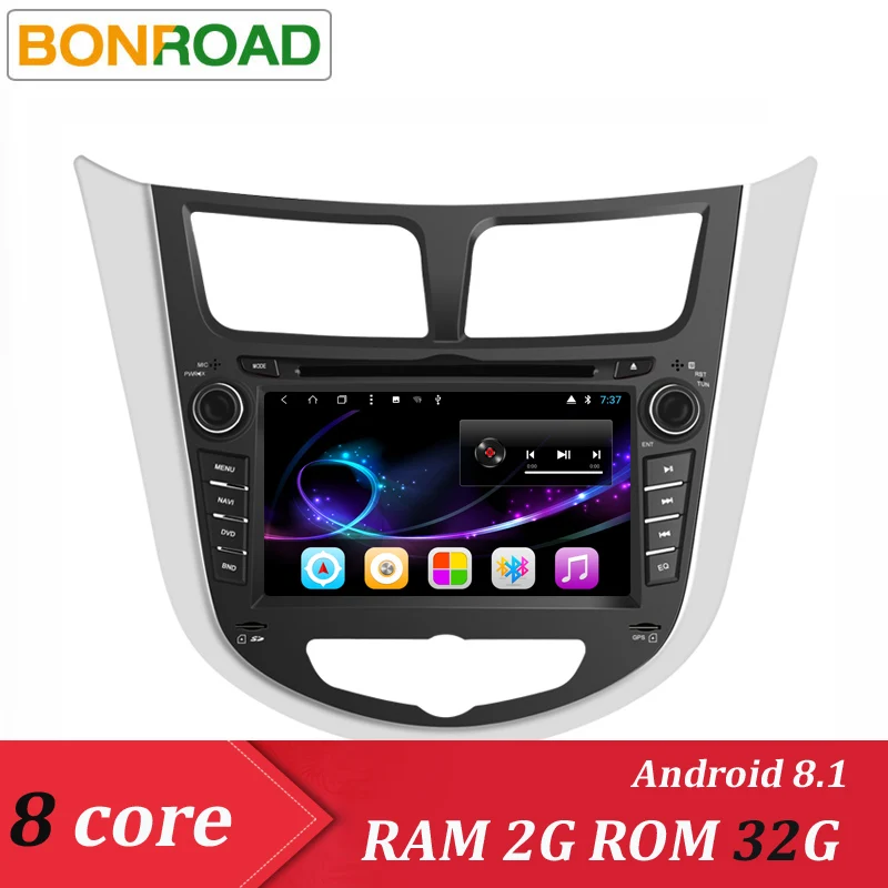 T8-7300A8D5 2G 32G Bonroad Android 8,1 Автомобильный мультимедийный плеер Автомобильный DVD для Hyundai Solaris Verna Accent 2010- Автомобильный gps Радио Видео навигация - Цвет: T8-7300A8D5 2G 32G