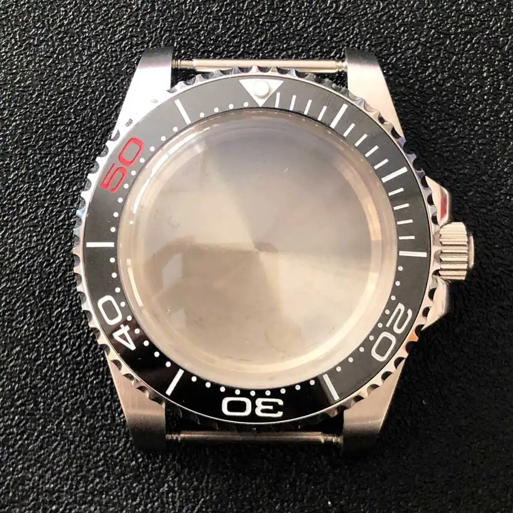 40mm Watch Case 316 Stainless Steel Convex Mirror Sapphire Glass Case Suitable for NH35/NH36 Movement