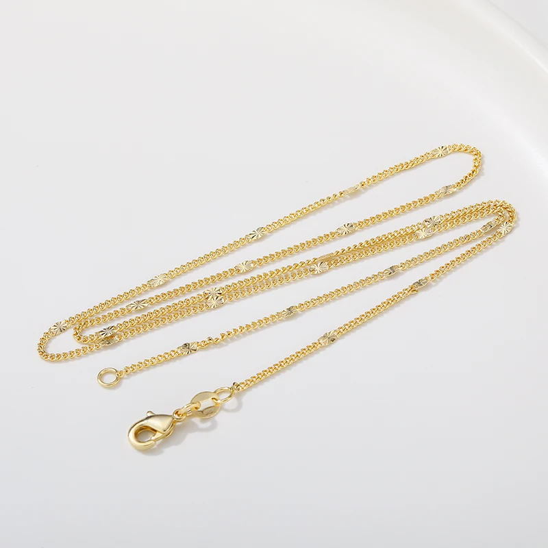 

Copper 18K 14K Gold 1 pcs 925 Plated Flowers Cross Chain For Jewelry Making DIY Necklace Earrings Bracelets Chain Spool