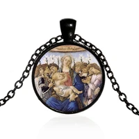 new virgin mary art photo cabochon glass pendant necklace virgin mary jewelry accessories for womens mens creative gifts