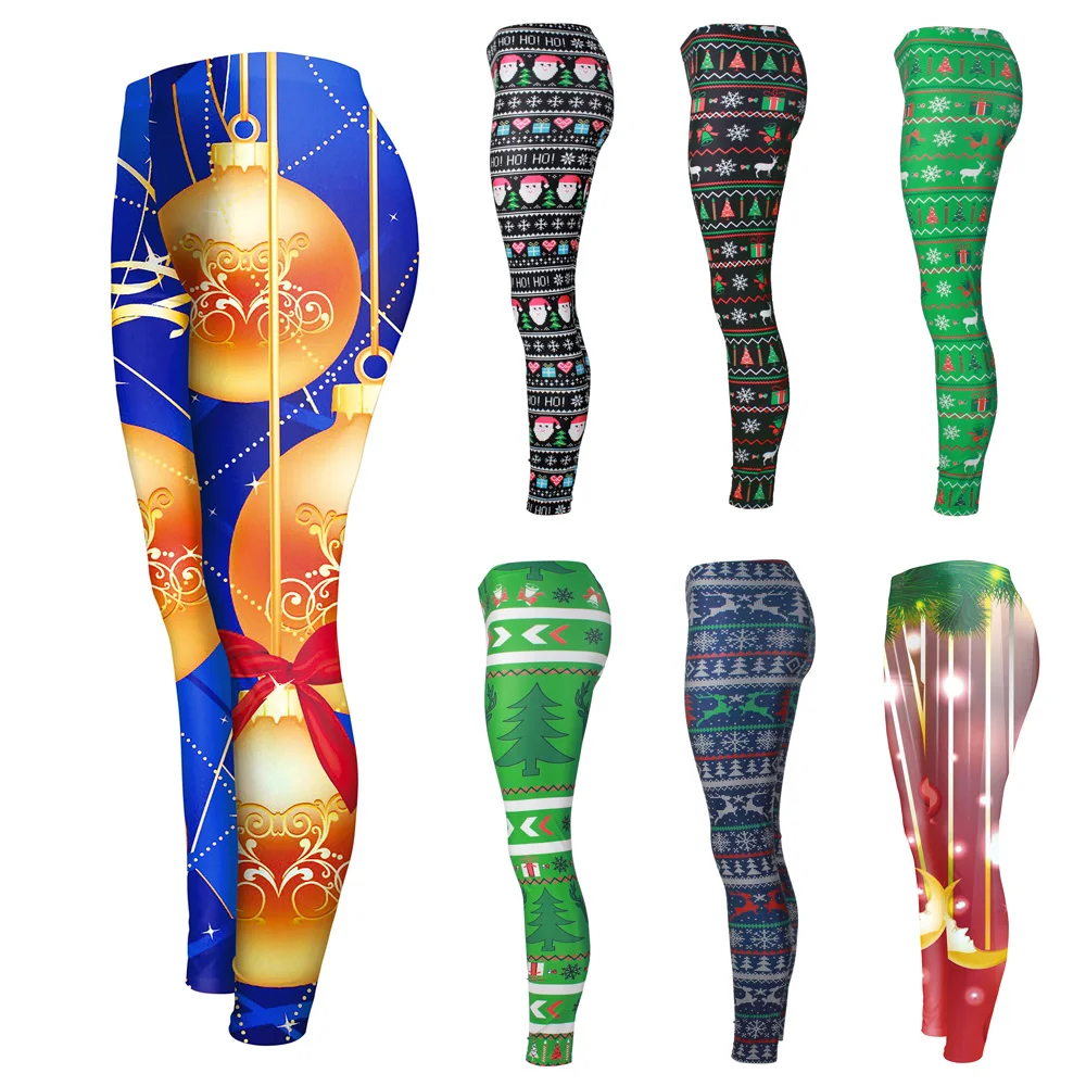 Леггинсы VIP с Санта Клаусом женские леггинсы большого размера в виде
