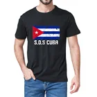 Мужская хлопковая футболка большого размера, 100% хлопок, SOS, Куба, El cambio es ya Abajo la Dictadura Bandera Cubana, Винтажная летняя футболка