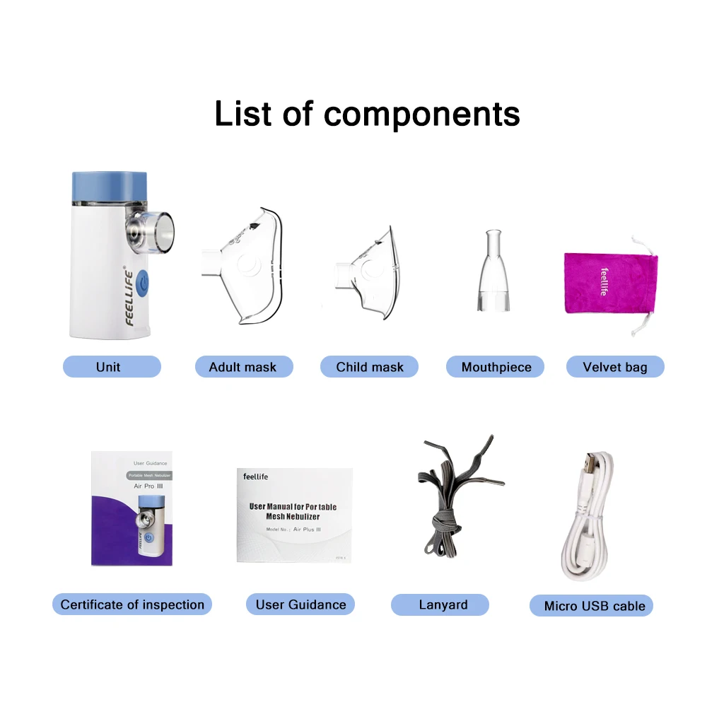 Ручной миниатюрный ингалятор Feellife бесшумный с автоочисткой для