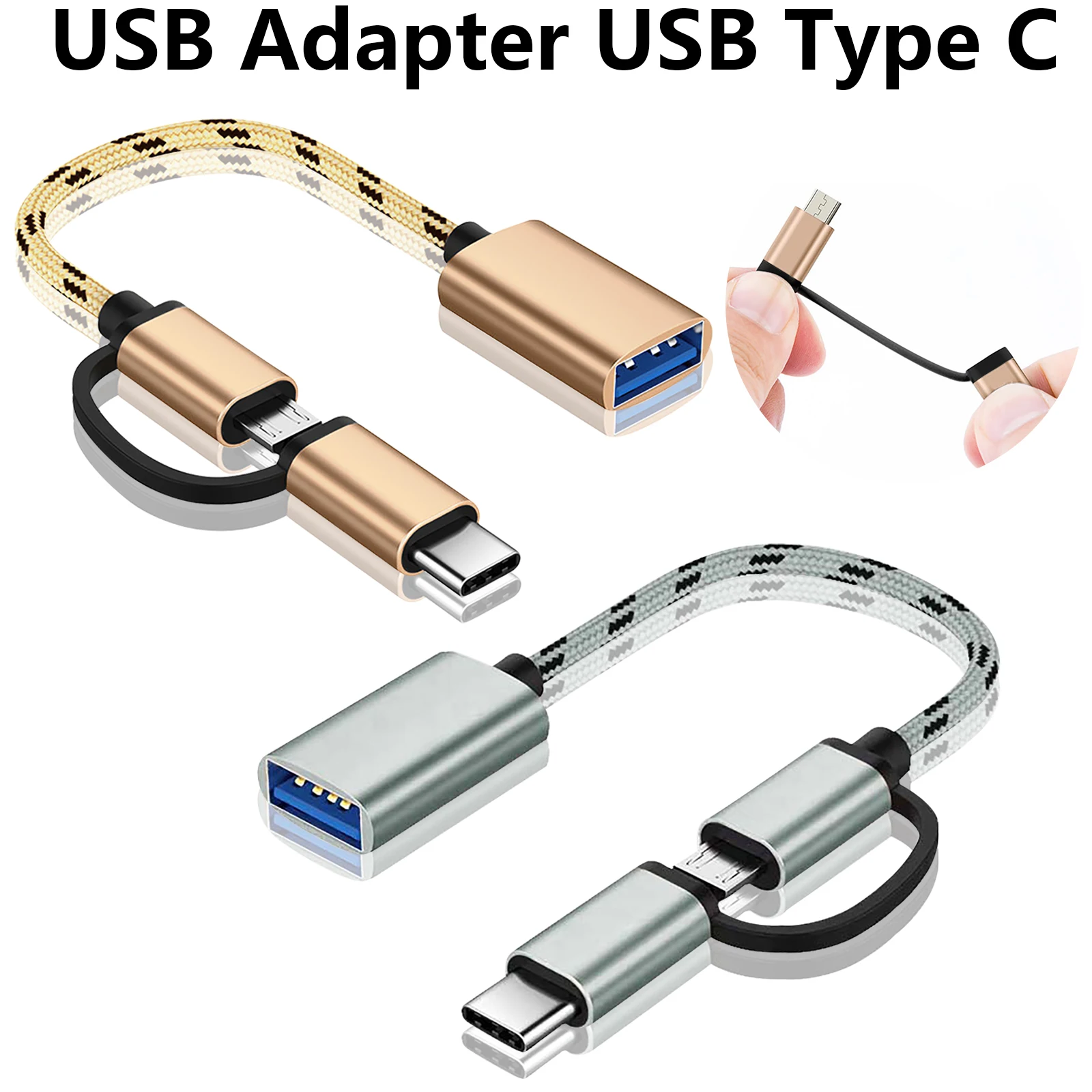 

Two in one OTG adapter line Android mobile phone general micro bus to type-C con