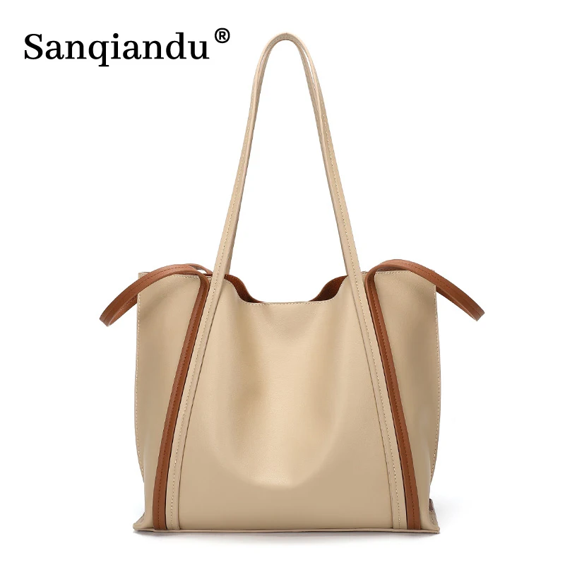 

100% Genuine Leather Women Handbags Large Capacity Women Crossbody Vintage Shoulder Bag Designer Double Sided Tote Shopper Bags