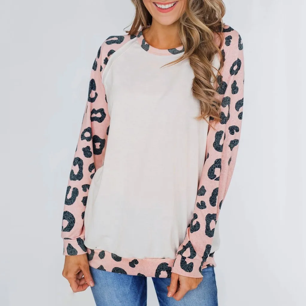 Футболки с длинными рукавами розовая синяя футболка принтом женская