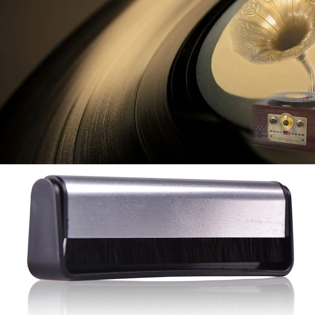 Carbon Fiber Cleaning Tool Soft Phonograph Black Scrubbing Audio Cleaner Record Brush Turntables Pad Vinyl Anti Static Handle |