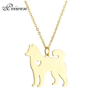lovely akita pendant necklace stainless steel custom pet dog necklace gold silver color chain choker family pet hachi memorial
