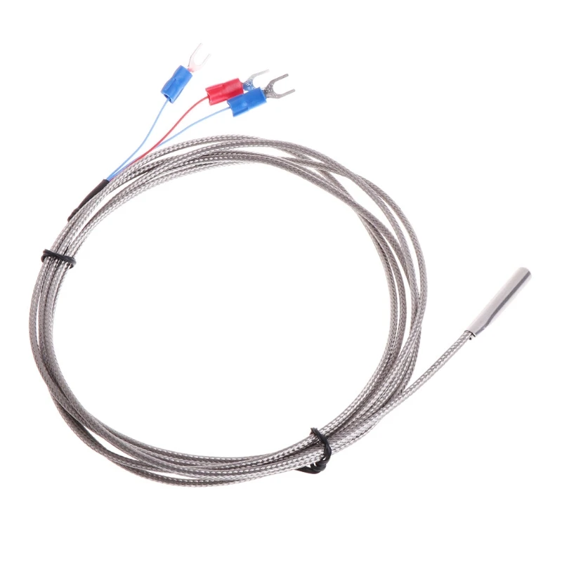 

Stainless Steel RTD PT100 Temperature Sensor Thermocouple with 2m 3 Cable Wires W0YD
