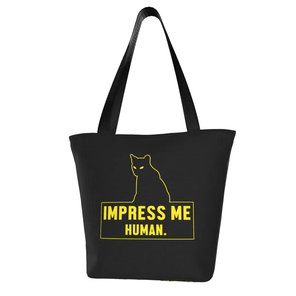 Impress Me Human Cat Owner Kitten Lover Pet Gift Shopping Bag Aesthetic Cloth Outdoor Handbag Female Fashion Bags