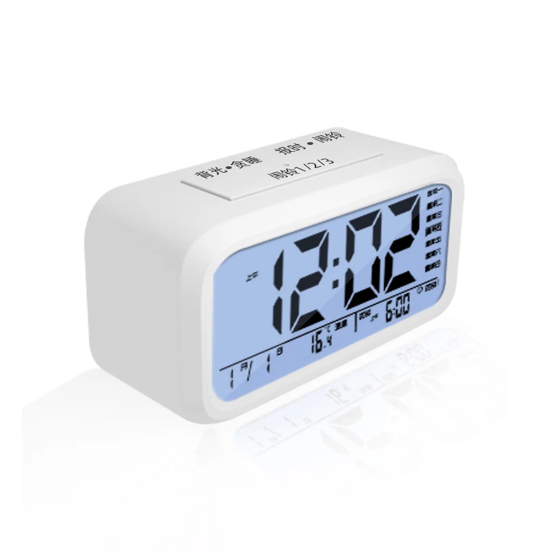 

Auto Bell Alarm Clock Desktop Battery Luminous Lcd Smart Alarm Clock Electronics Digital Horloge Priere Bedroom Decor BK50NZ