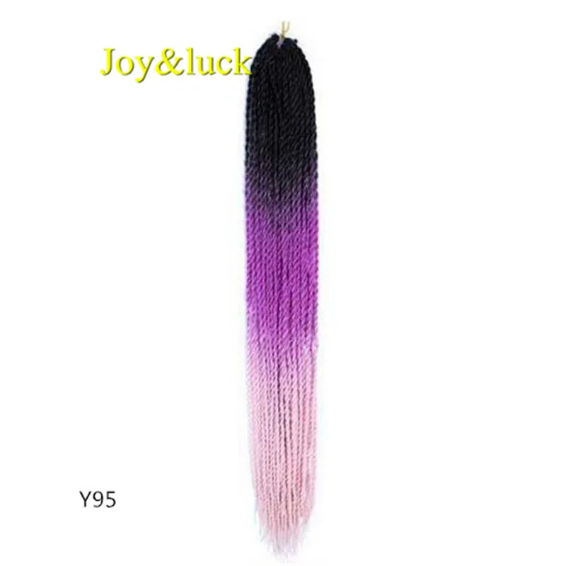 Y95 Joy& luck 24 дюйма Сенегальские закрученные крючком косички 30 прядей синтетические волосы для наращивания плетение волос - Цвет: Y95