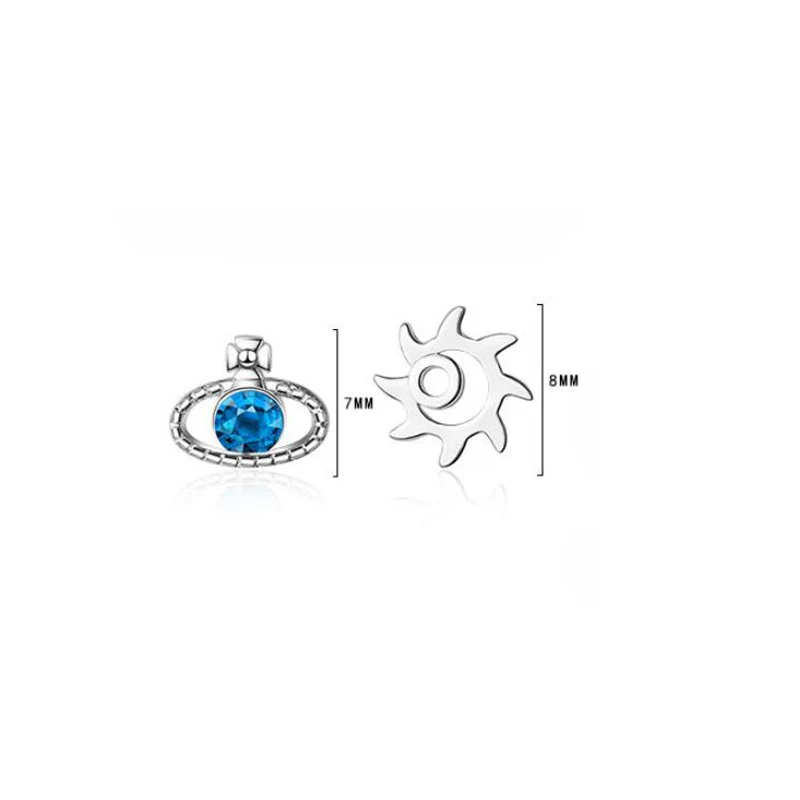 

Utimtree Korean Cute Fashion Blue Planet Assymetric Stud Earrings For Women Girl boucle d'oreille brincos
