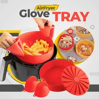 air fryer glove tray kit hei%c3%9fluftfritteuse tablett set oder mit handschuh silicone liner for air fryer bpa free bbq barbecue pad