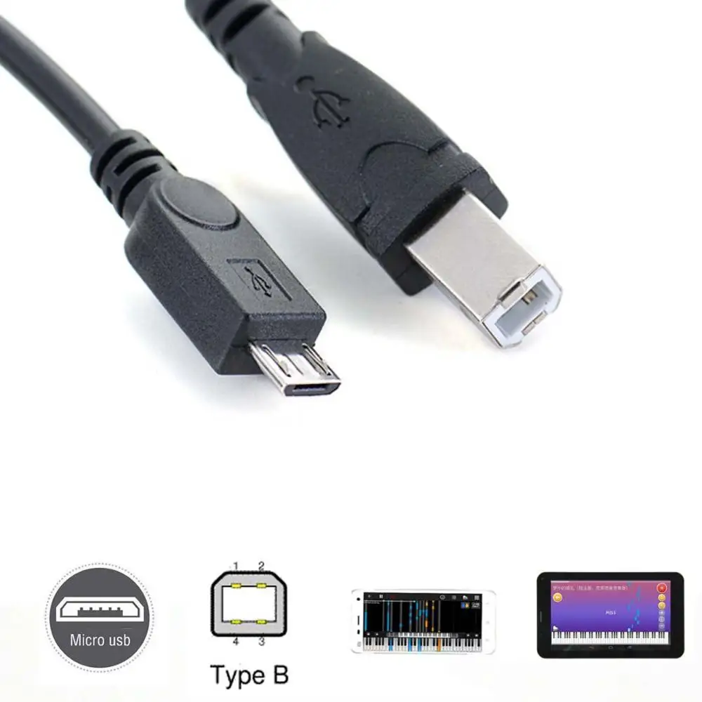 Кабель micro usb Male к USB 2 0 B Data OTG телефонный планшет электронному пианино