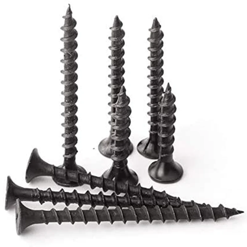 

50 шт. M3.5 черные саморезы с плоской головкой и крестообразным шлицем, крестообразные саморезы, шурупы по дереву для гипсокартона, инструмент для домашней фурнитуры