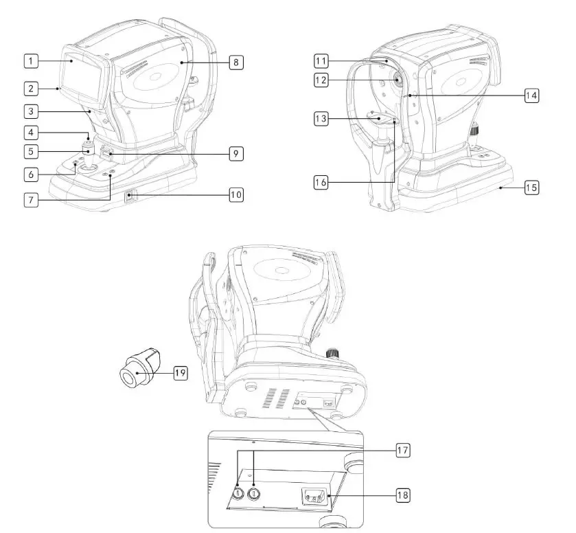 Автоматический фокус оптический рефрактометр рефрактор кератометрия KR/RM 9600 CE
