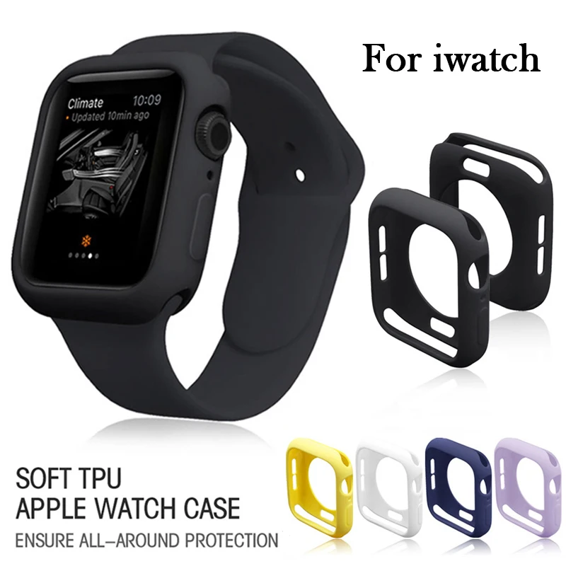

Силиконовый чехол для Apple Watch, Чехол 45 мм 44 мм 42 мм 41 мм 40 мм 38 мм, бампер для экрана, мягкая защита для IWatch 7/6/SE/5/4/3/2/1