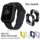 Силиконовый чехол для Apple Watch, Чехол 45 мм 44 мм 42 мм 41 мм 40 мм 38 мм, бампер для экрана, мягкая защита для IWatch 76SE54321