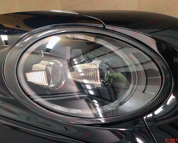 Z-ART Крышка для глаз из углеродного волокна для Porsche 911 2012- настоящие брови из углеродного волокна для Porsche 991 911 отделка передней лампы из углеродного волокна