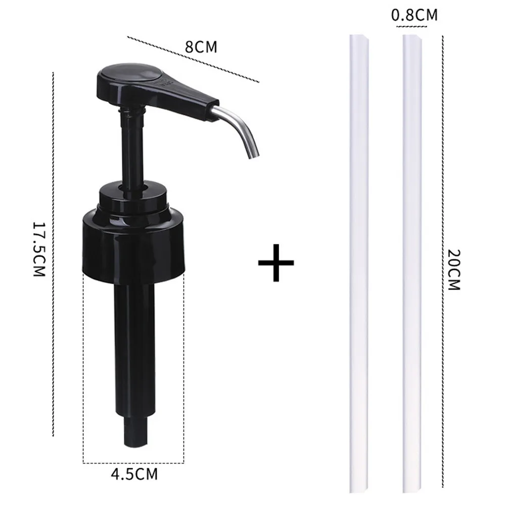 

1x Pump 2x Tube Stainless Steel Push-type Syrup Bottle Pump Nozzle Sauce Pump Kitchen Supplies *100% Brand New And High Quality.