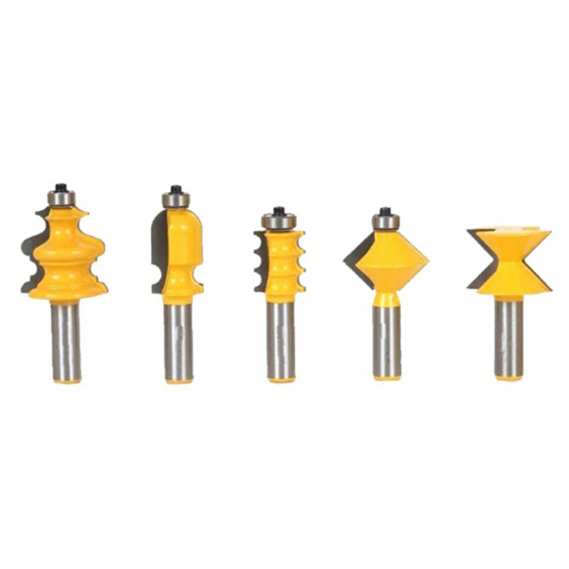 

Набор концевых фрез, комплект из 5 твердосплавных насадок для резьбы по дереву, хвостовик 12 мм