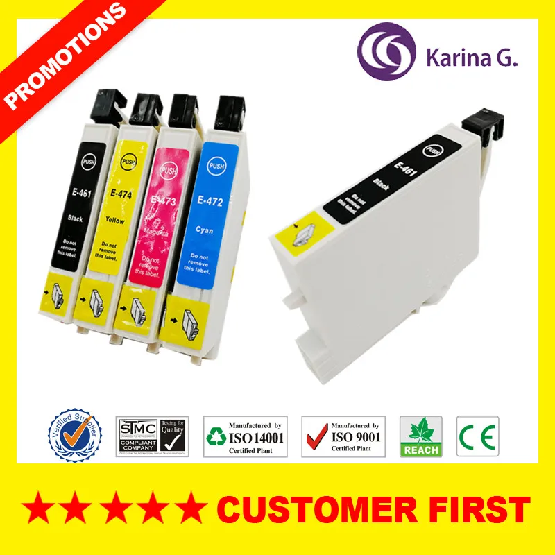 Совместимые чернильные картриджи для T0461 T0472 T0473 T0474 подходят Epson Stylus C63 C65 C83 C85 CX3500