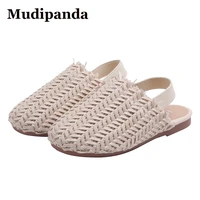 childs baby girl sandals 2021 woven sandals kids cut outs slides children brown casual shoes beige kids sandals and slippers