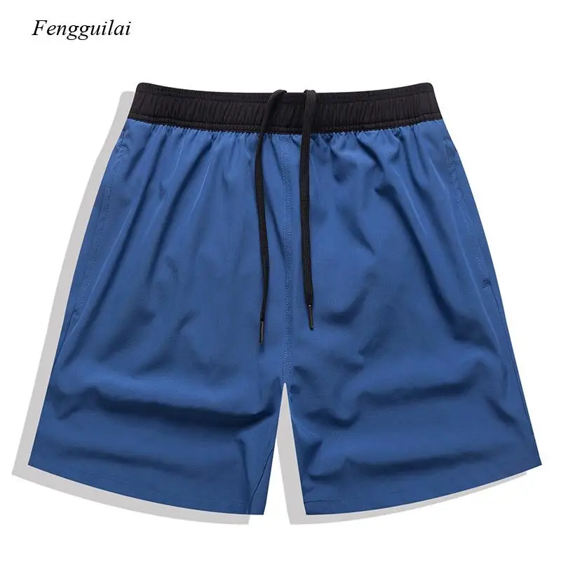 

Beach Pants Solid Quarter Men's Casual Shorts Back Pocket Zipper Stretch Loose Summer Swimming Shorts 2021