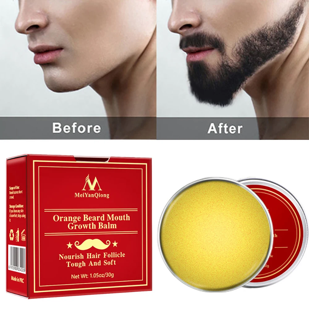 

MeiYanQiong Men's Plant Dense Tough Beard Care Cream Moisturizing Smooth Promote Growth Lubrication Cream Beard Oil Wax Balm 30g