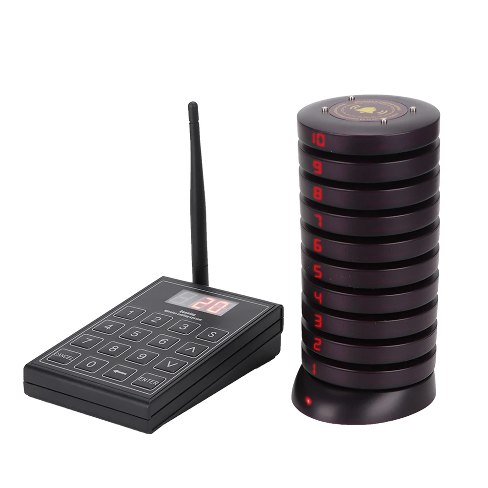 SU-680 Restaurant Pager Wireless Calling Paging System Waiter Pagers Guest Paging Queuing System Receiver for Cafe Fast Food -BK