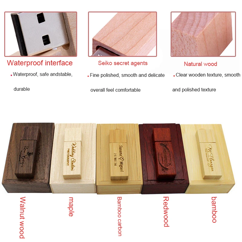 JASTER высокоскоростной USB 2 0 Пользовательский логотип Деревянная Карта памяти usb