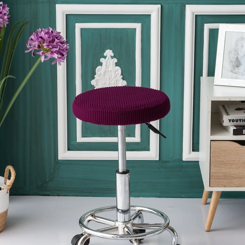 Эластичный круглый чехол для стула барного протектор офисного однотонный 30 38