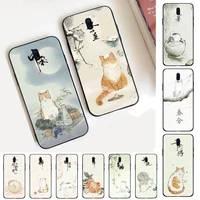 japanese cat culture art phone case for vivo y91c y11 17 19 17 67 81 oppo a9 2020 realme c3