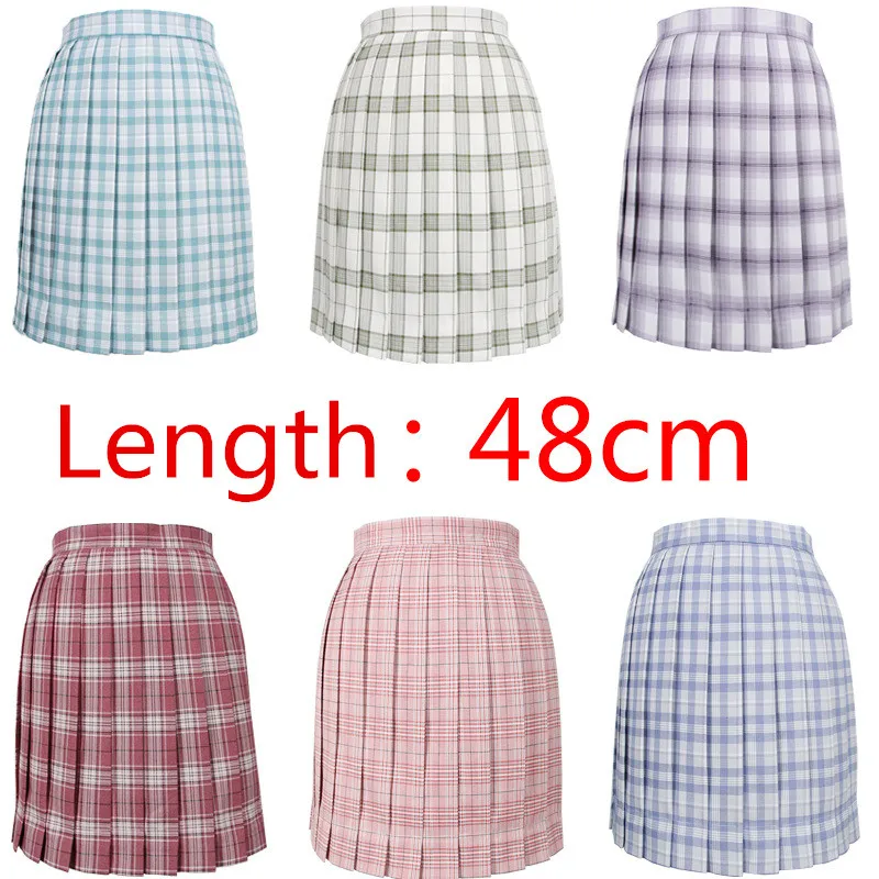 Японский колледж клетчатая юбка с высокой талией Jk плиссированная Студенческая