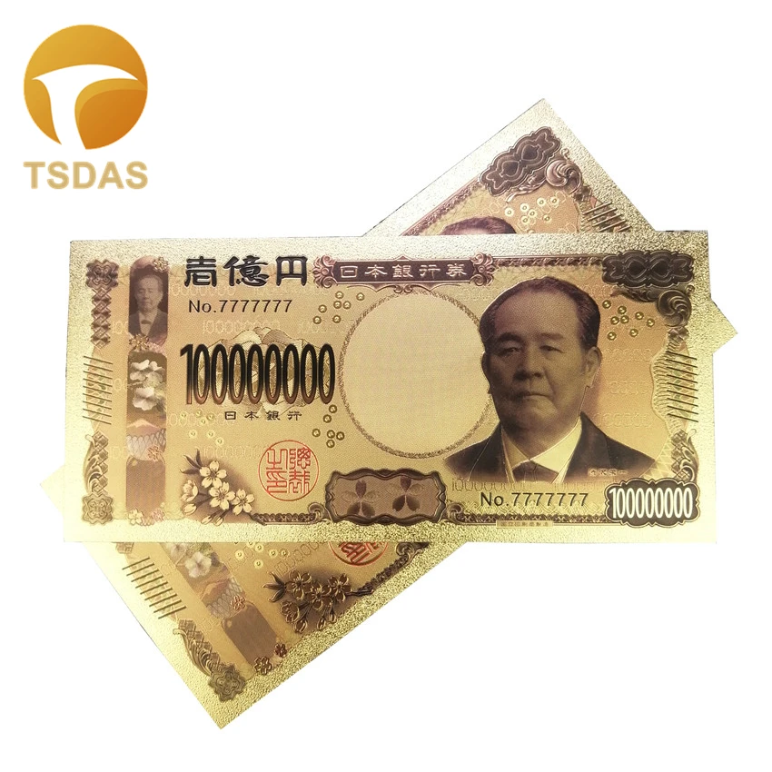 Японские банкноты с золотым покрытием 24 К цветная коллекция банкнот 10 шт./лот 100