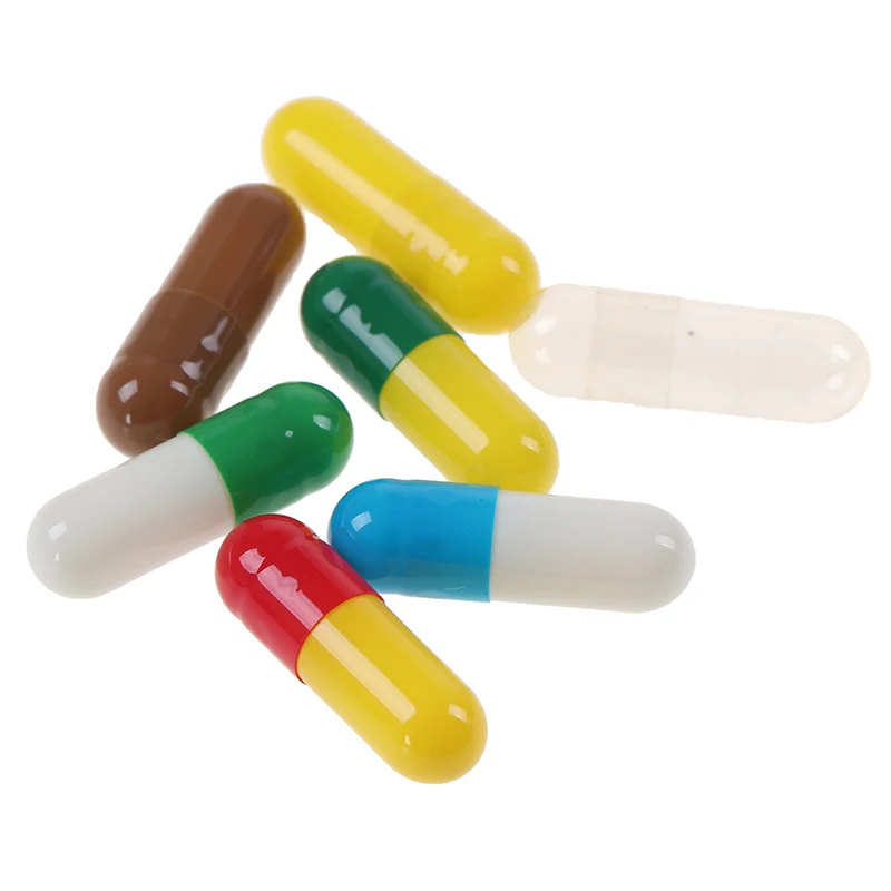 1000Pcs/bag Colorful Empty Medicine Capsule 0# Hard Gelatin Clear Kosher Gel For Pills Refill Storage | Красота и здоровье
