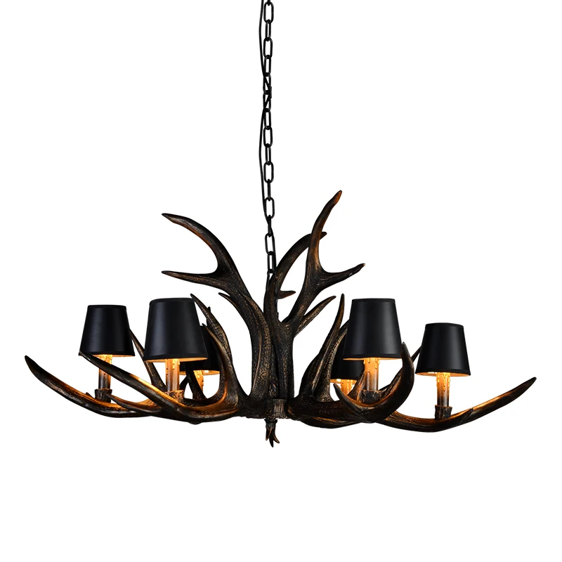 

Popular Antler Chandelier Chain Dining Room Indoor Hanging Light Industrial Light Vintage Kitchen Living Room Pendant Lamp