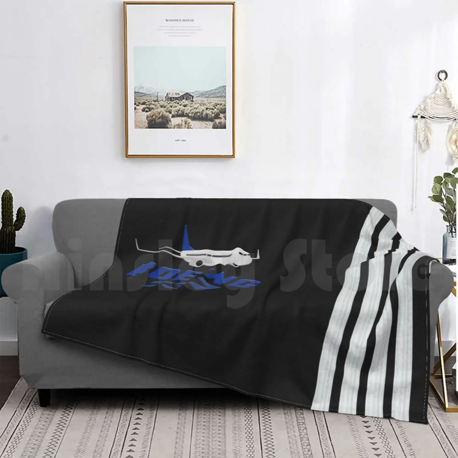 

Boeing 737 Stripes Blanket Fashion Custom Boeing Airbus Pilot Captain Aviation Airplane Plane Airplane Landing