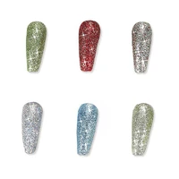 1 box nail art glitter powder shiny sequins holographic nail pigment powder silver flash professional manicure mirror and matte