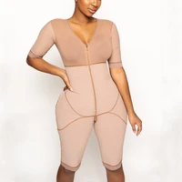full body bipper bodysuit with sleeves postpartum shapewear for women chest cupport hip shaping tummy control skims lingerie