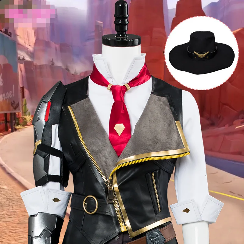 Аниме одежда Горячая игра OW Ashe Косплей костюмы боевые полный наборы A| |