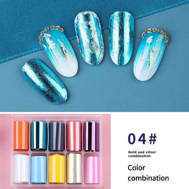 style 4 10 шт галактика бабочка Голографическая фольга для ногтей набор дизайн ногтей перевод рисунка наклейка 2,5*100 см Маникюр DIY Holo декоративный стикер - Цвет: style 4