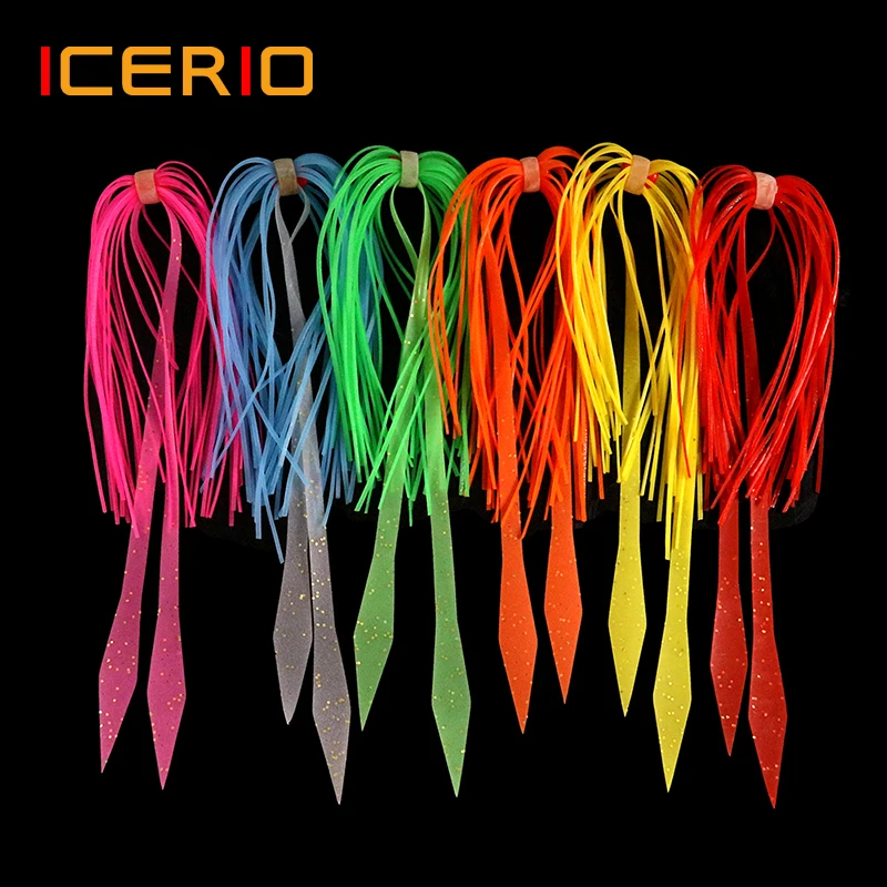 ICERIO 10 шт. сменная силиконовая резиновая юбка для трейлера слайдера джиггинга Тай