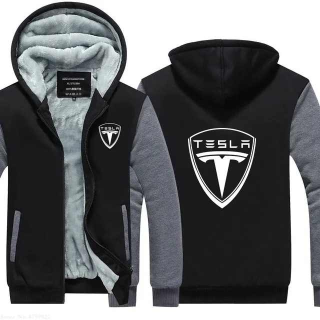 Зимние мужские теплые толстовки на молнии с теслой зимние Утепленные Пальто