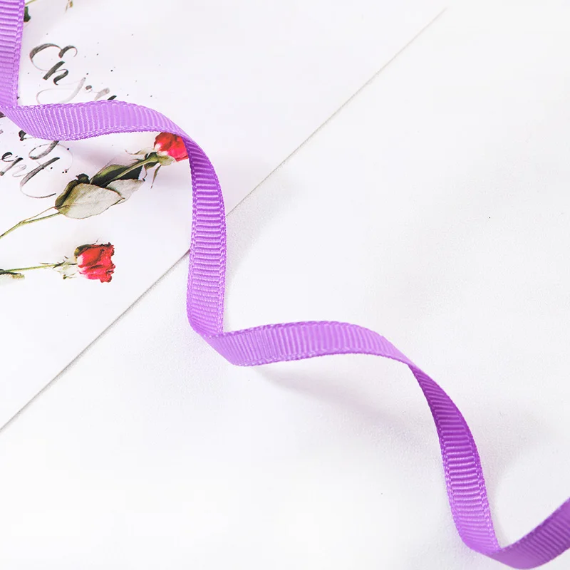 (5 м/лот) 6 мм Grosgrain лента простые цвета Ребристый пояс DIY Ручная работа ювелирные