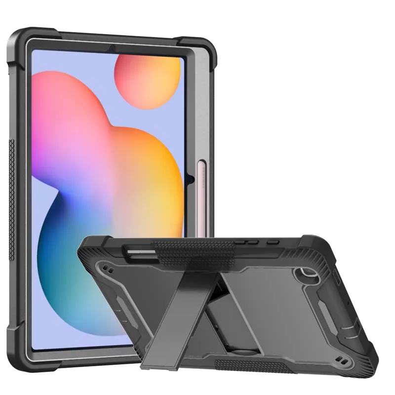 

Cute Stand Case For Samsung Galaxy Tab S6 Lite 10.4 SM-P610 SM-P615 P617 Heavy Duty Armor Hard PC Soft Silicone Cover