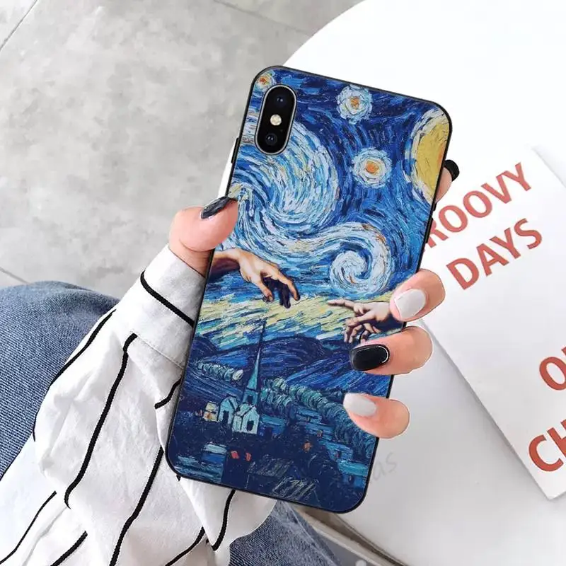 

Van Gogh Skull Tardis Phone Cases for iPhone 11 12 pro XS MAX 8 7 6 6S Plus X 5S SE 2020 XR